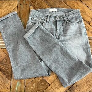 7 For All Mankind Distressed Gray Ankle Cropped Jeans XS